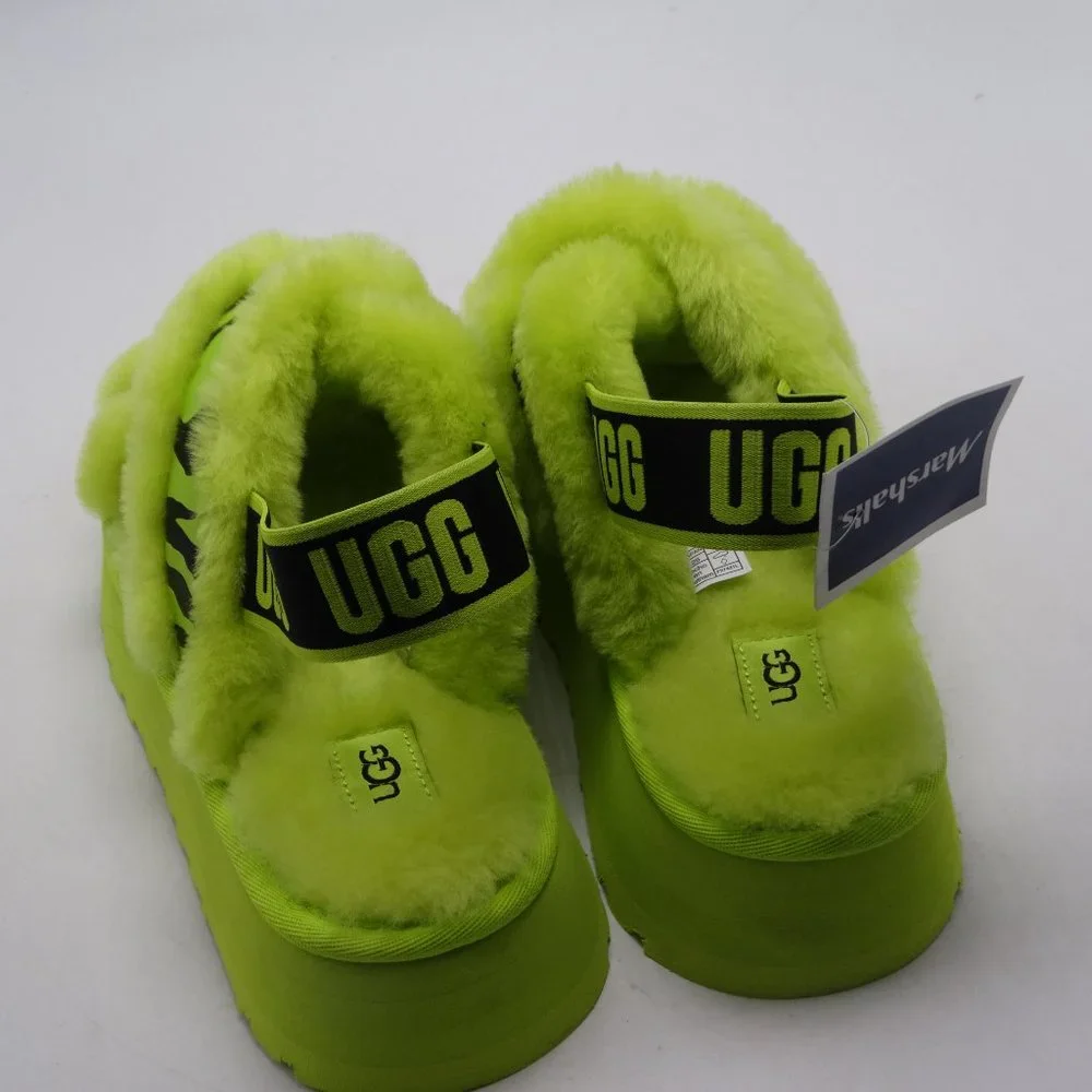 UGG Disco Cross Slide Animalia Slipper Shoe/Slipper Key Lime New Size 8 - Picture 5 of 6